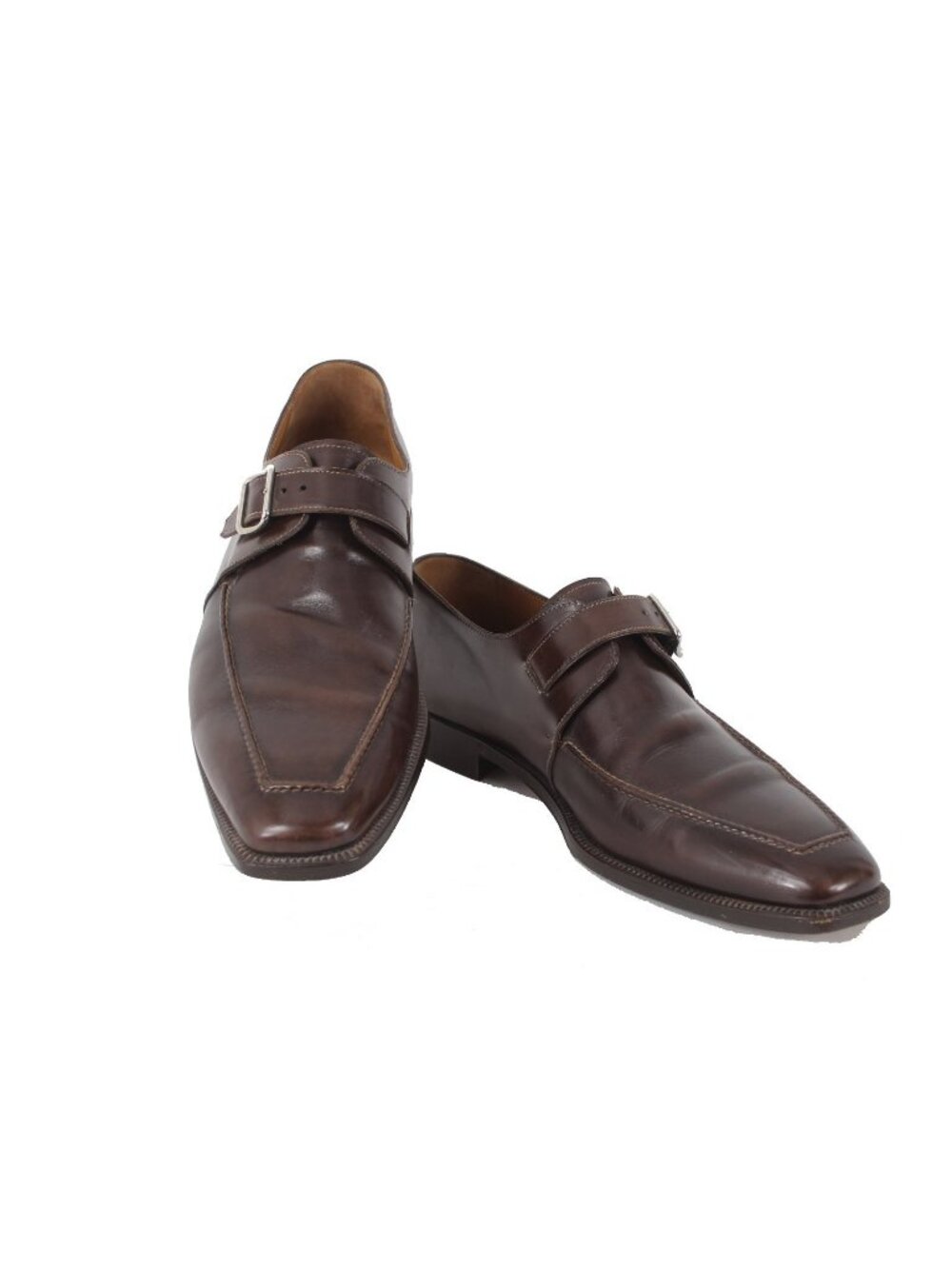 StefanoBi Shoes Sz 12 Dark Brown Monk Strap Leather Dress Shoes